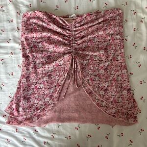 Garage Pink Floral Tube Top